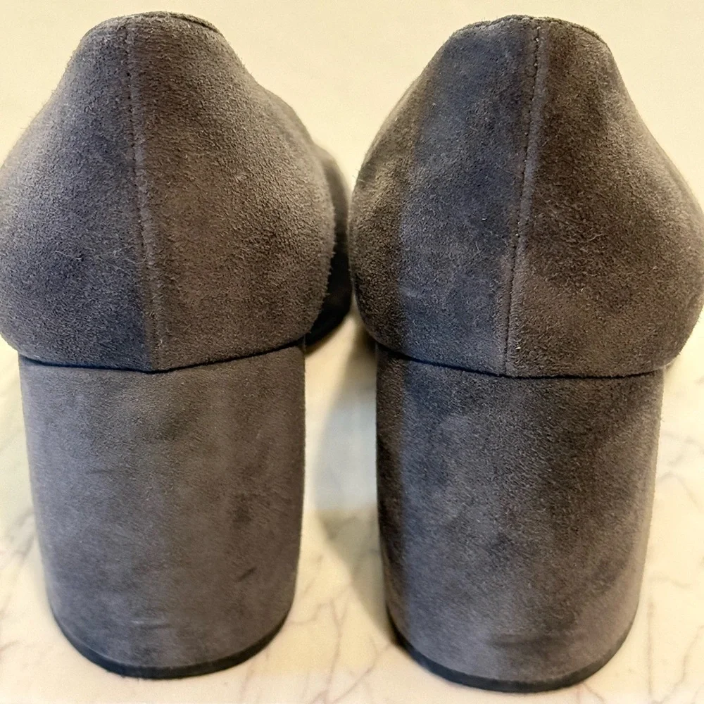 Prada Suede Block Heel Pumps Gray | Made in Italy | Size 39 - Picture 6 of 10